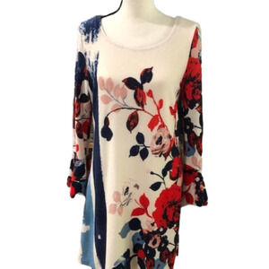 𝅺Anthropologie Maeve Anthousai Floral Sweater Shift Dress, Size Medium